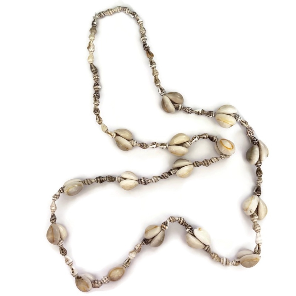 As Low As $2 Conch & Cowrie Shell Necklace Beads Ready to Wear or Upcycle 36"
